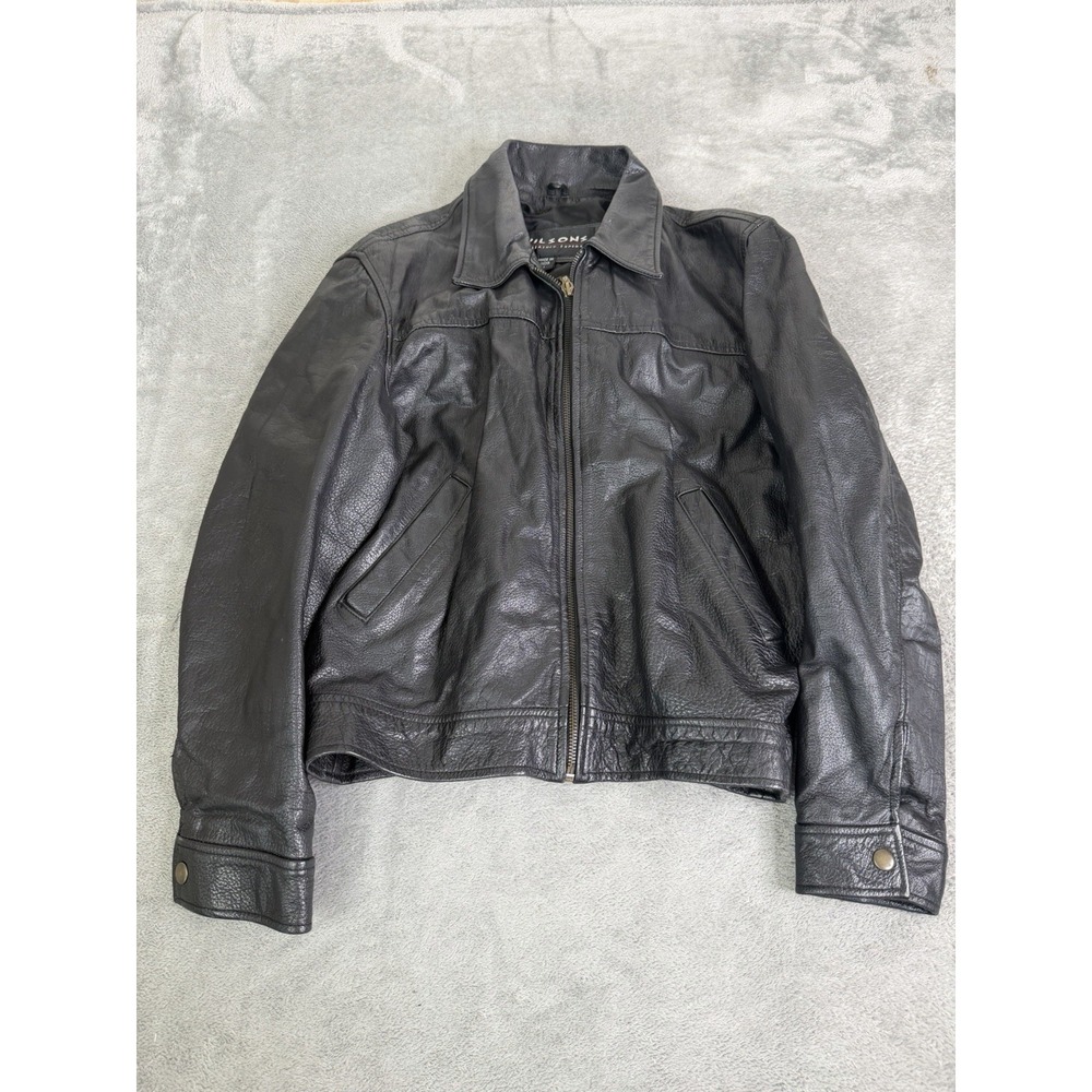 Wilson's Leather Bomber Jacket Women's Size Large Black Full Zip
